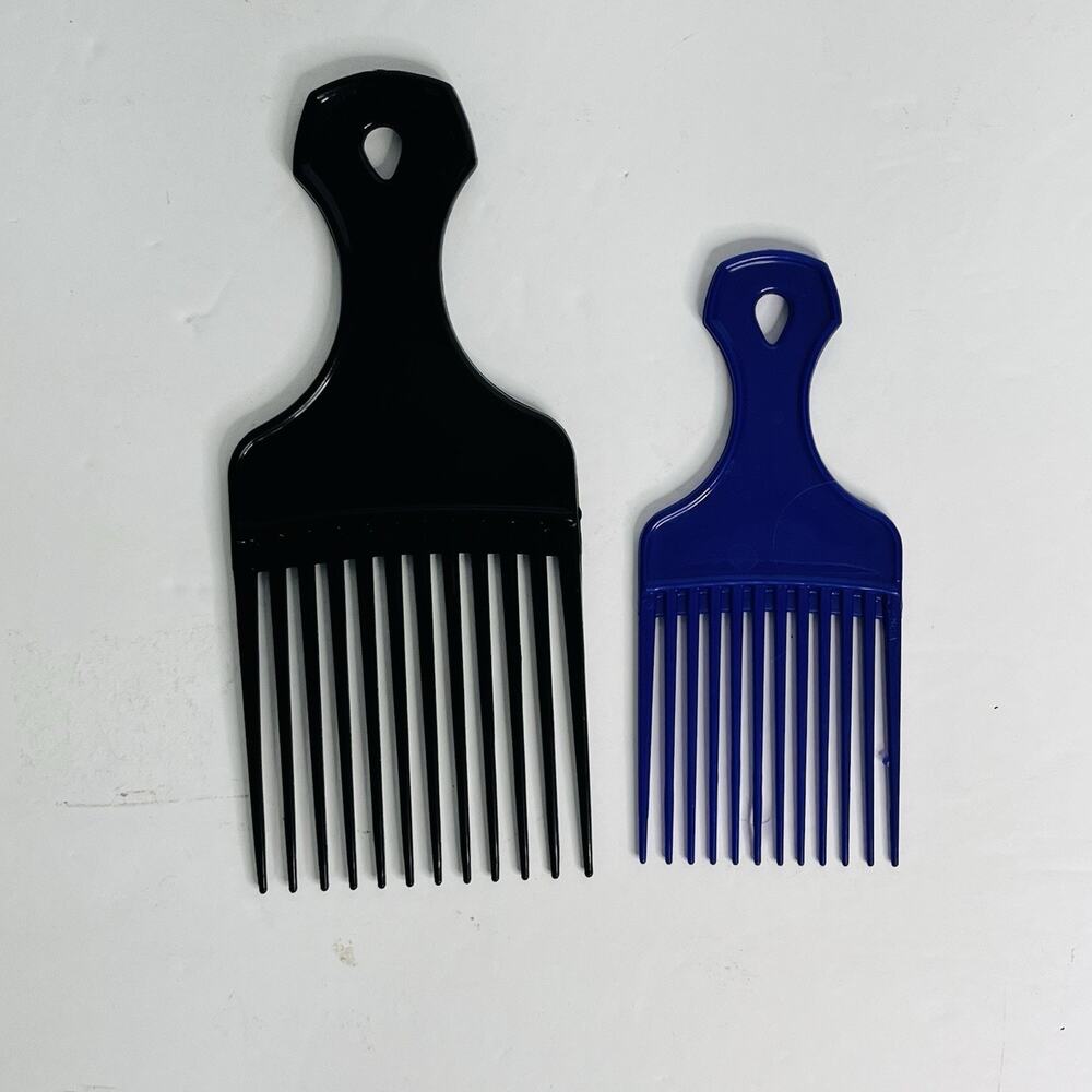 vintage long tooth hair‎ pick lift comb black purple props styling large small